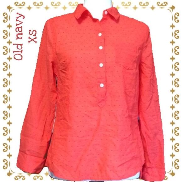 Old Navy Tops - Xs old navy long sleeve Orange dress shirt